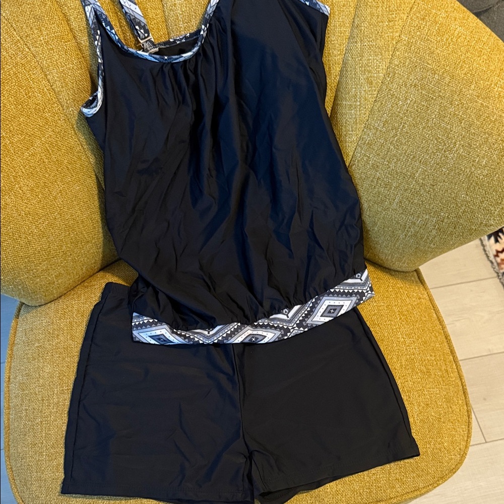 Black Women's Tankini Swim Set